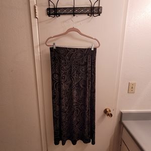 Briggs New York Side Slit Paisley Skirt